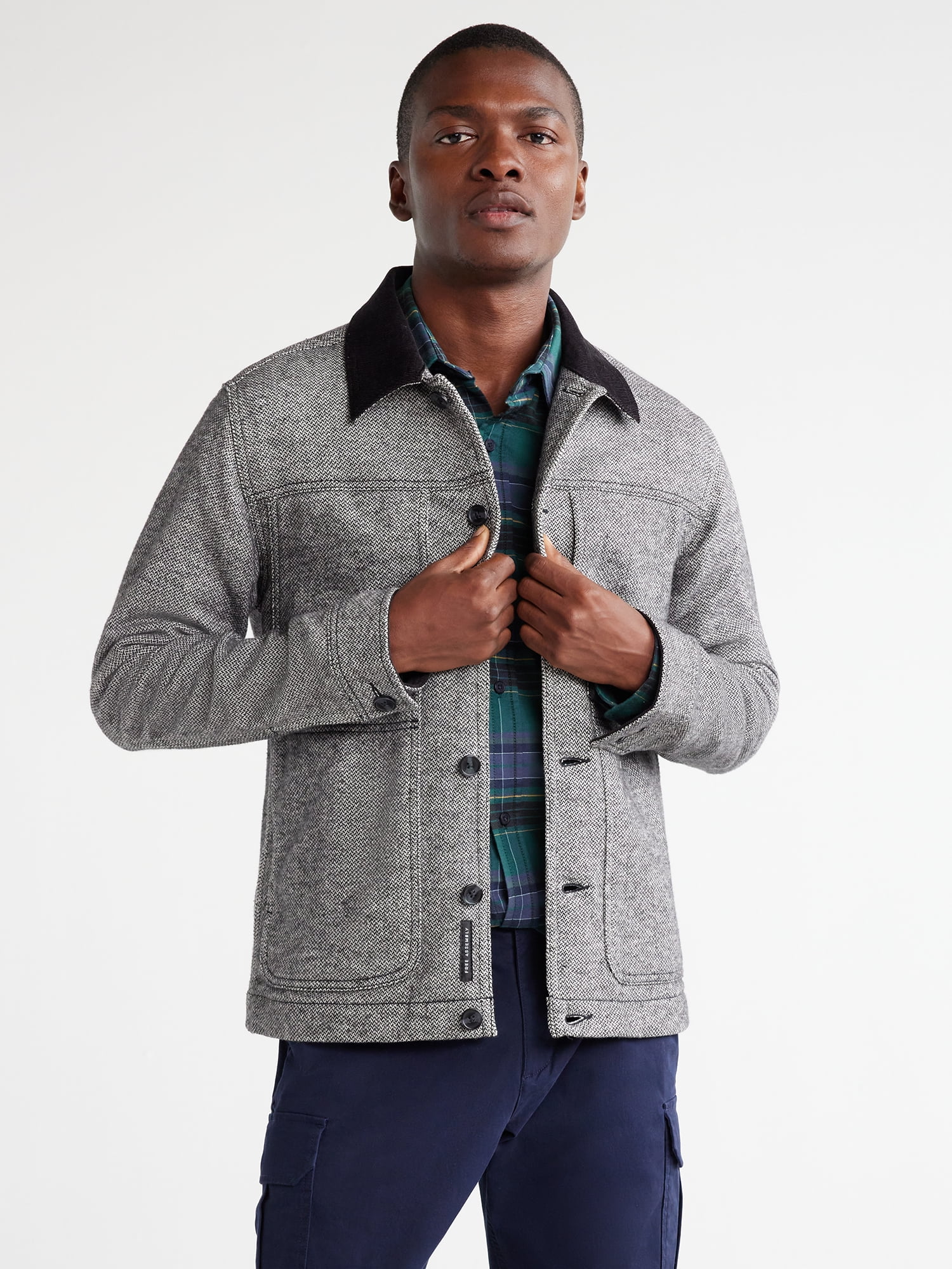 Free Assembly Men's Winter Mackinaw Jacket, Sizes S-3XL - Walmart.com