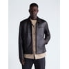 Free Assembly Men's Leather Jacket with Zip Pockets, Sizes XS-2XL