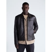 Free Assembly Mens Leather Jacket with Zip Pockets, Sizes XS-2XL