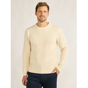 Free Assembly Men's Fisherman Sweater, Midweight, Sizes XS-3XL