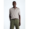 thumbnail image 1 of Free Assembly Men’s Textured Cotton Henley Shirt with Short Sleeves. Sizes XS-3XL, 1 of 6