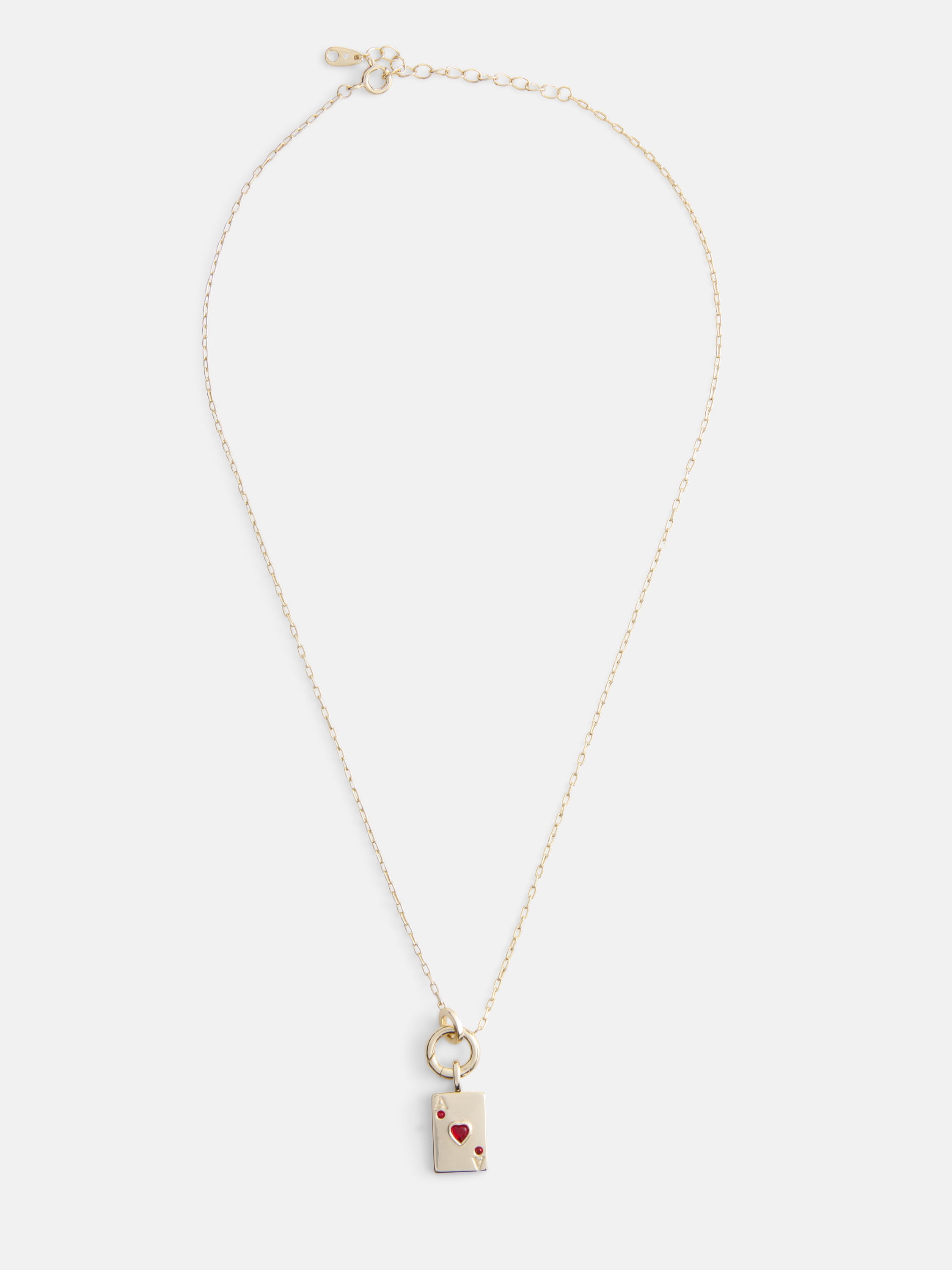 Free Assembly Women's Demi Fine 14K Gold Plated Playing Card Charm Necklace, 16" + 2" Extender