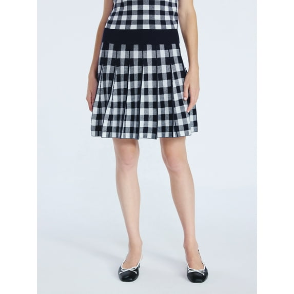 Free Assembly Women's Pleated Mini Sweater Skirt, Sizes XS-XXL