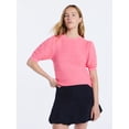 thumbnail image 1 of Free Assembly Women's Textured Sweater with Short Puff Sleeves, Lightweight, Sizes XS-XXL, 1 of 6