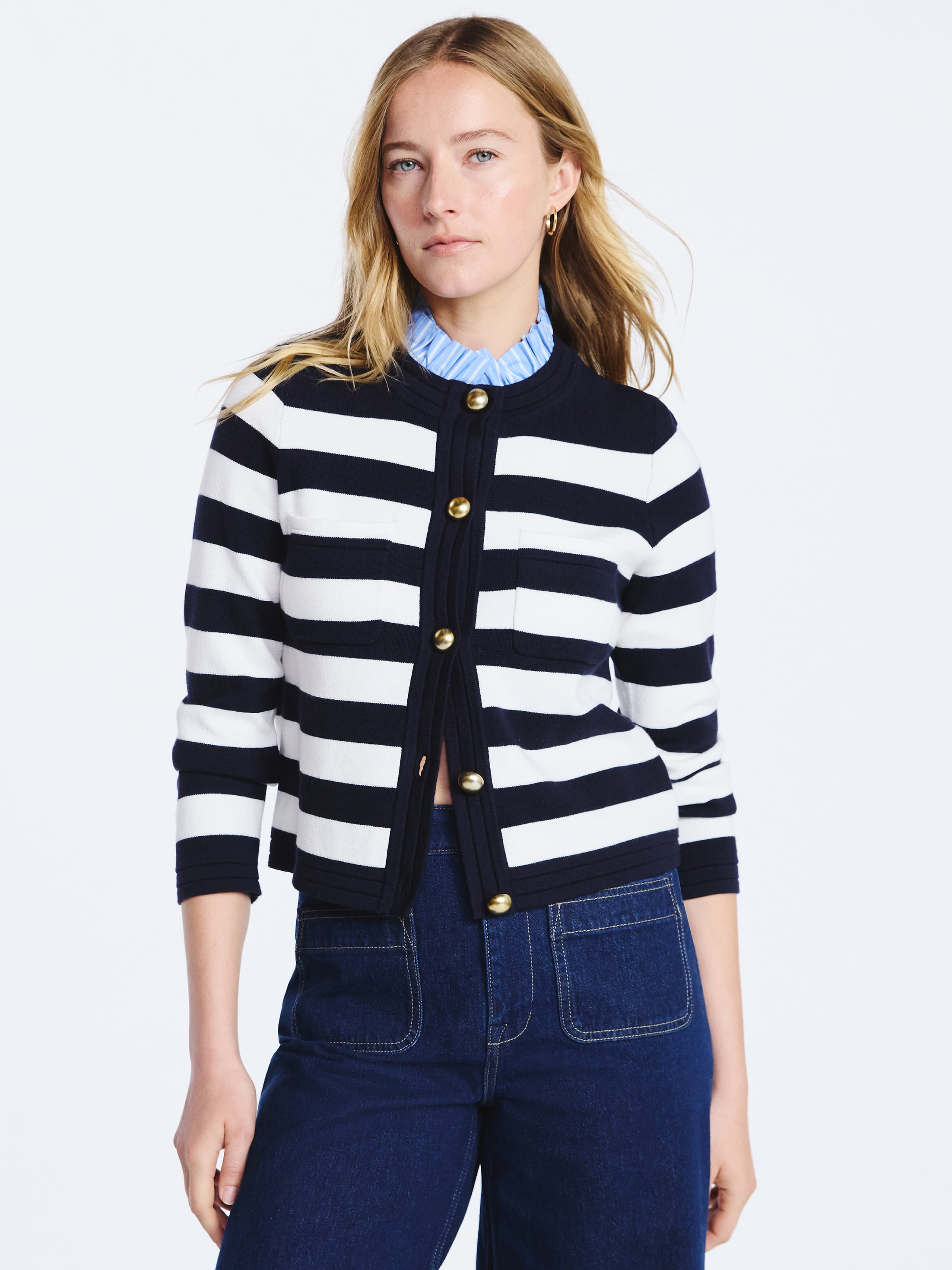 Free Assembly Women's Ruffle Neck Cardigan Sweater, Midweight, Sizes XS-XXL