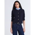 thumbnail image 1 of Free Assembly Women's and Women's Plus Ruffle Neck Chest Pocket Cardigan, Sizes XS-4X, 1 of 6