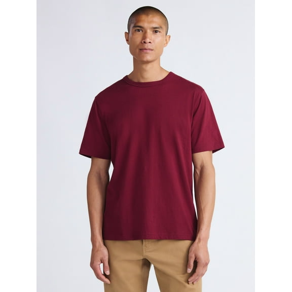 Free Assembly Men’s Everyday Cotton Tee with Short Sleeves, Sizes XS-3XL
