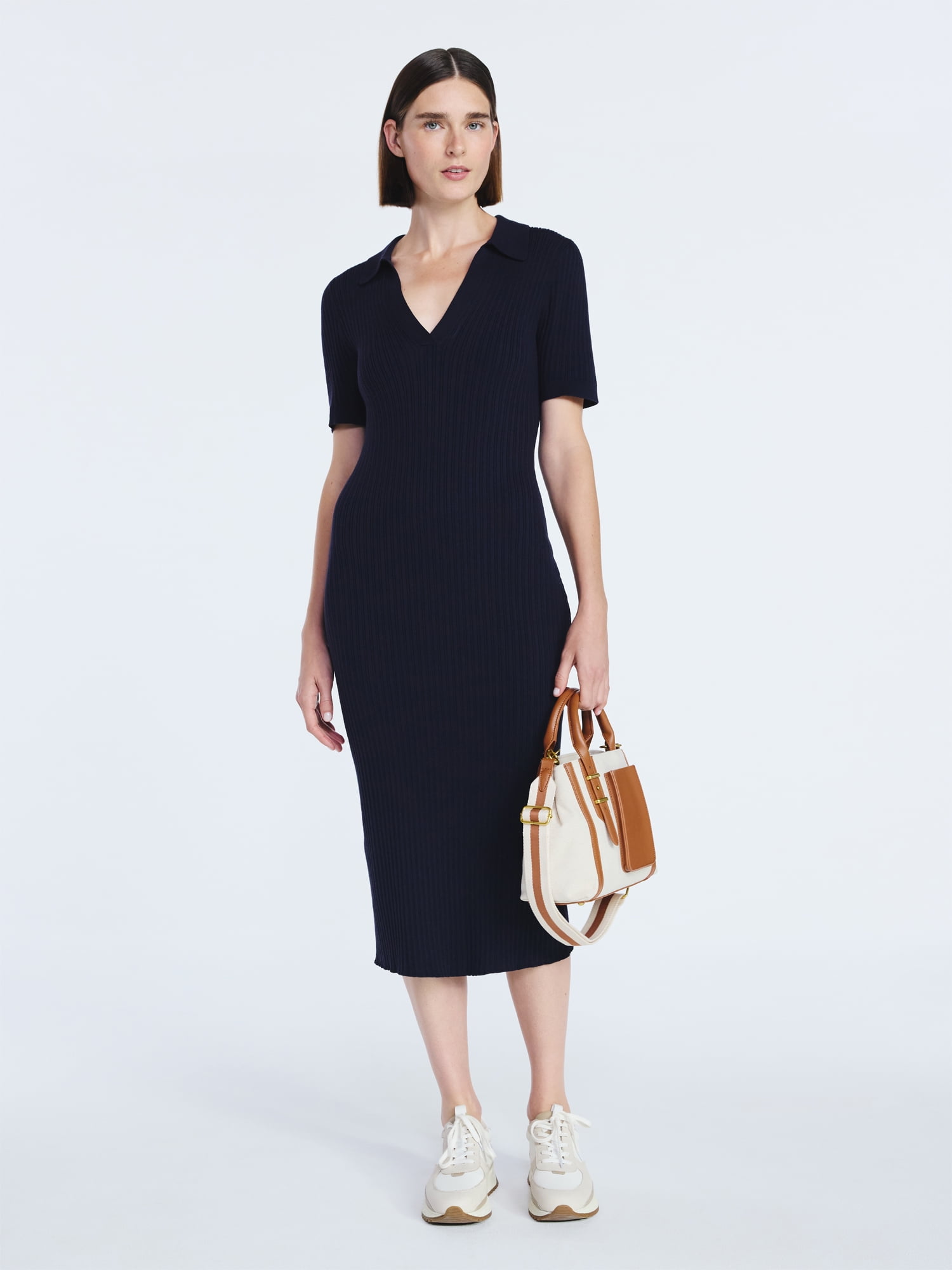 Free Assembly Women's Ribbed Polo Midi Dress with Short Sleeves, Sizes XS-XXL - Walmart.com Free Assembly Women's Ribbed Polo Midi Dress with Short Sleeves, Sizes XS-XXL - Walmart.com