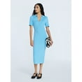 thumbnail image 1 of Free Assembly Women's Ribbed Polo Midi Dress with Short Sleeves, Sizes XS-XXL, 1 of 5