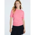 thumbnail image 1 of Free Assembly Women's and Women's Plus Cozy Yarn Shrunken Sweater Tee with Short Sleeves, Solid & Print, Lightweight, Sizes XS-4X, 1 of 5