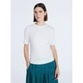thumbnail image 1 of Free Assembly Women's and Women's Plus Cozy Yarn Shrunken Sweater Tee with Short Sleeves, Solid & Print, Lightweight, Sizes XS-4X, 1 of 6