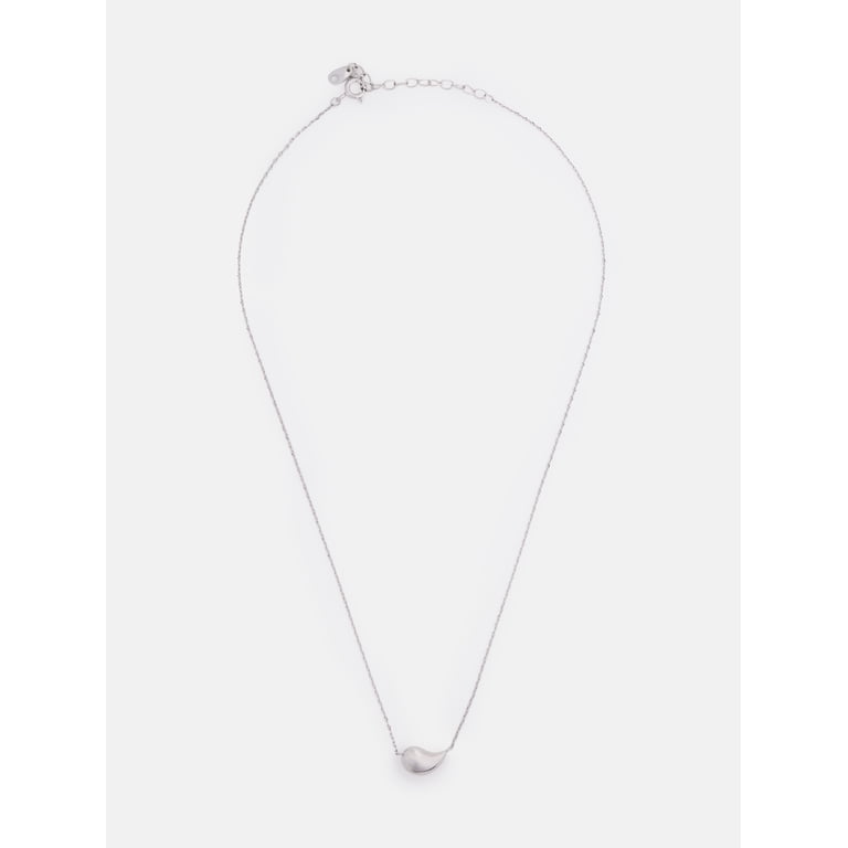 Free Assembly Women's Demi Fine Silver Plated Teardrop Necklace