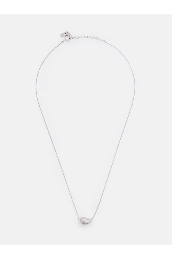 Women's Silver Plated Teardrop Necklace, 16" + 2" Extender