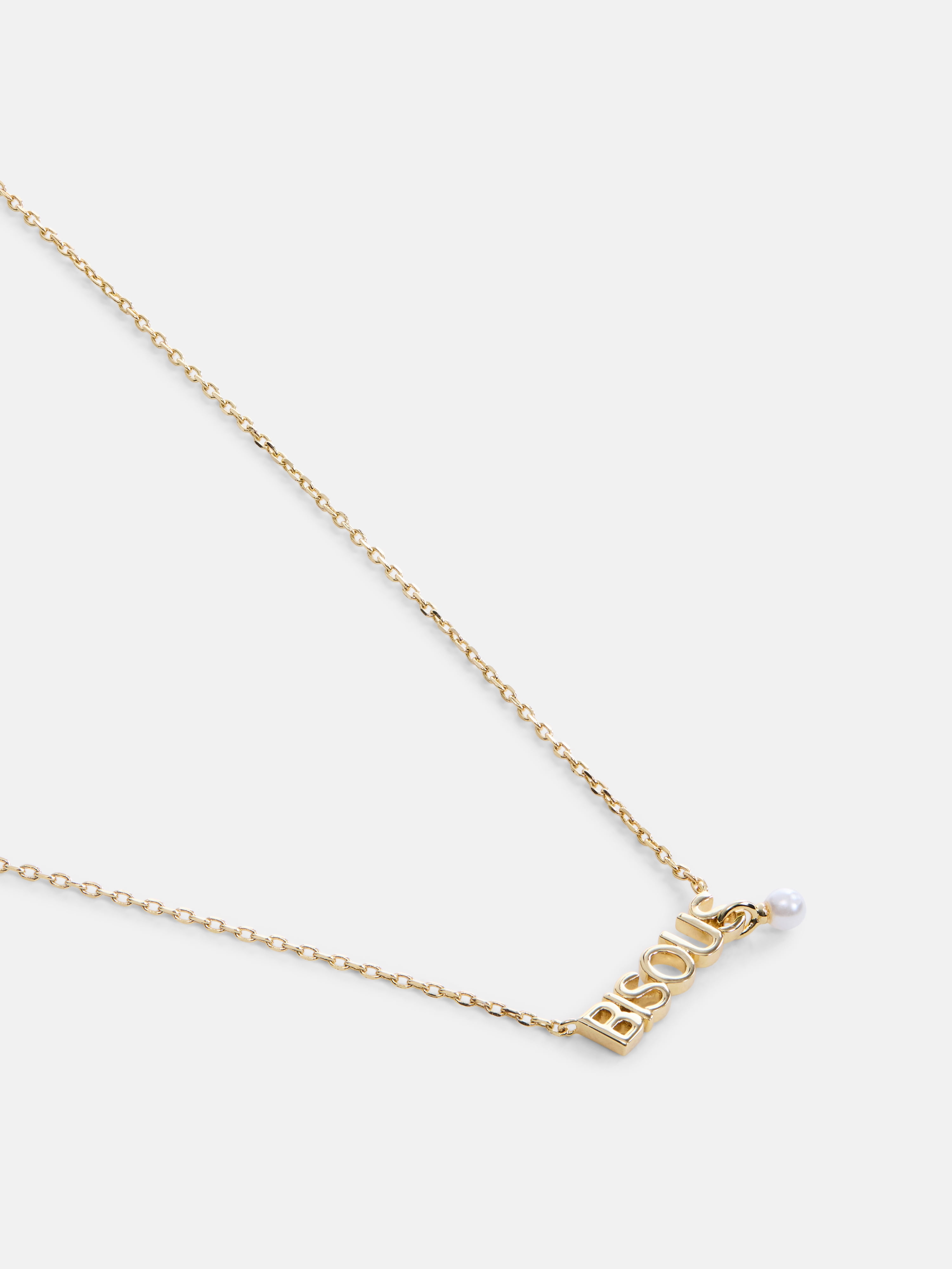 Free Assembly Women's Demi Fine 14K Gold Plated Simulated Pearl Bisous Necklace, 16" + 2" Extender
