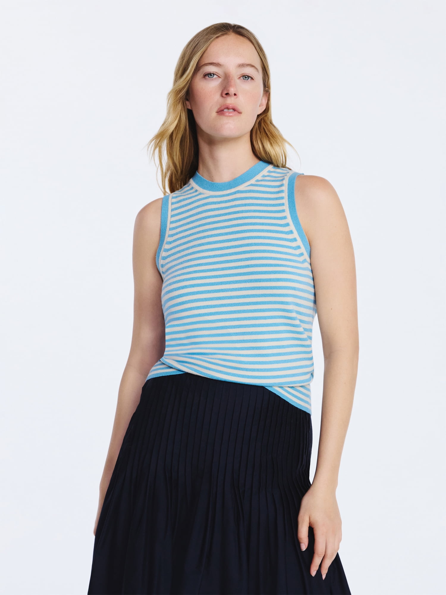 Free Assembly Women's Cozy Yarn Sleeveless Sweater Shell, Lightweight, Sizes XS-XXL