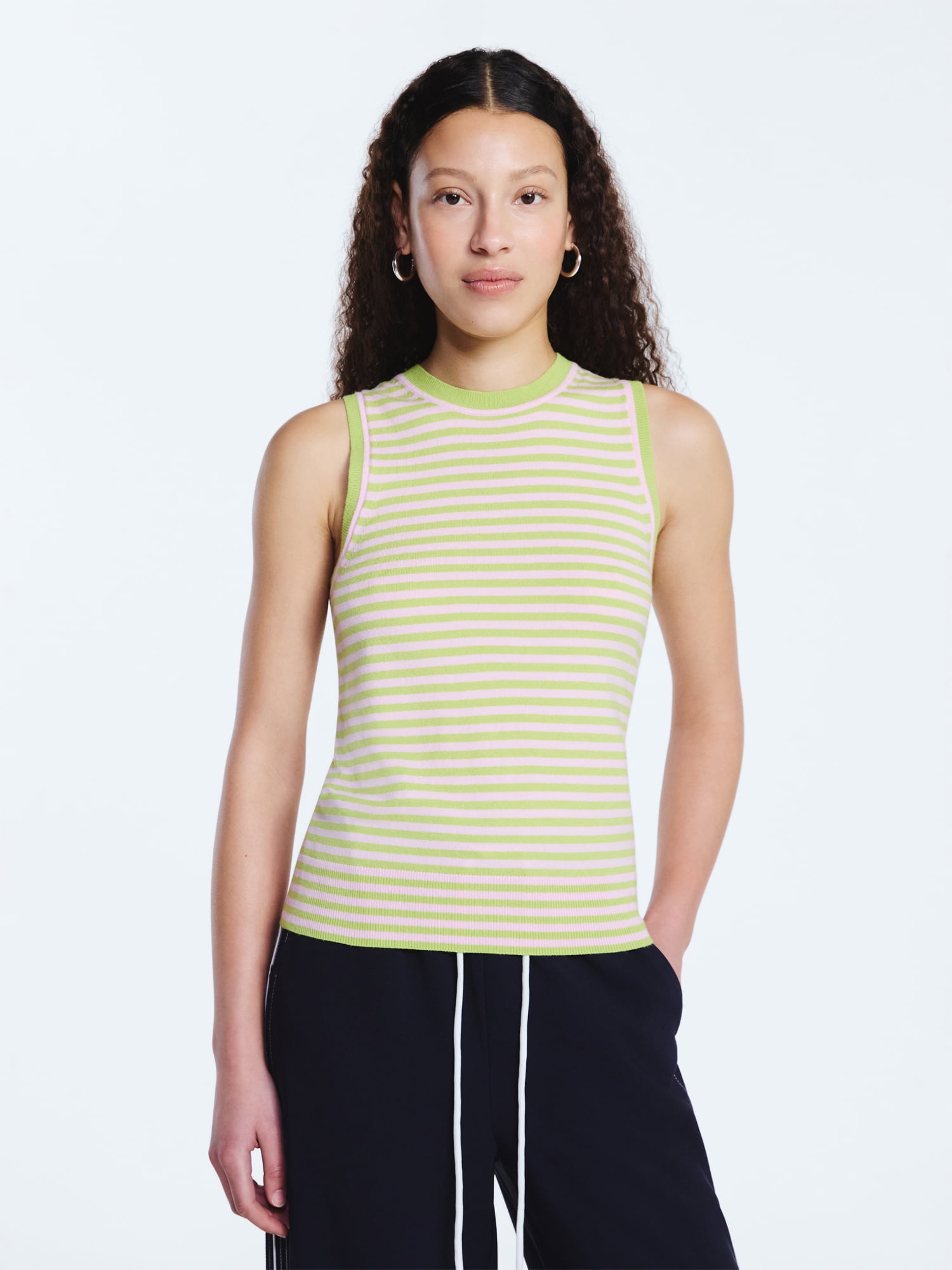 Free Assembly Women's Cozy Yarn Sleeveless Sweater Shell, Lightweight, Sizes XS-XXL