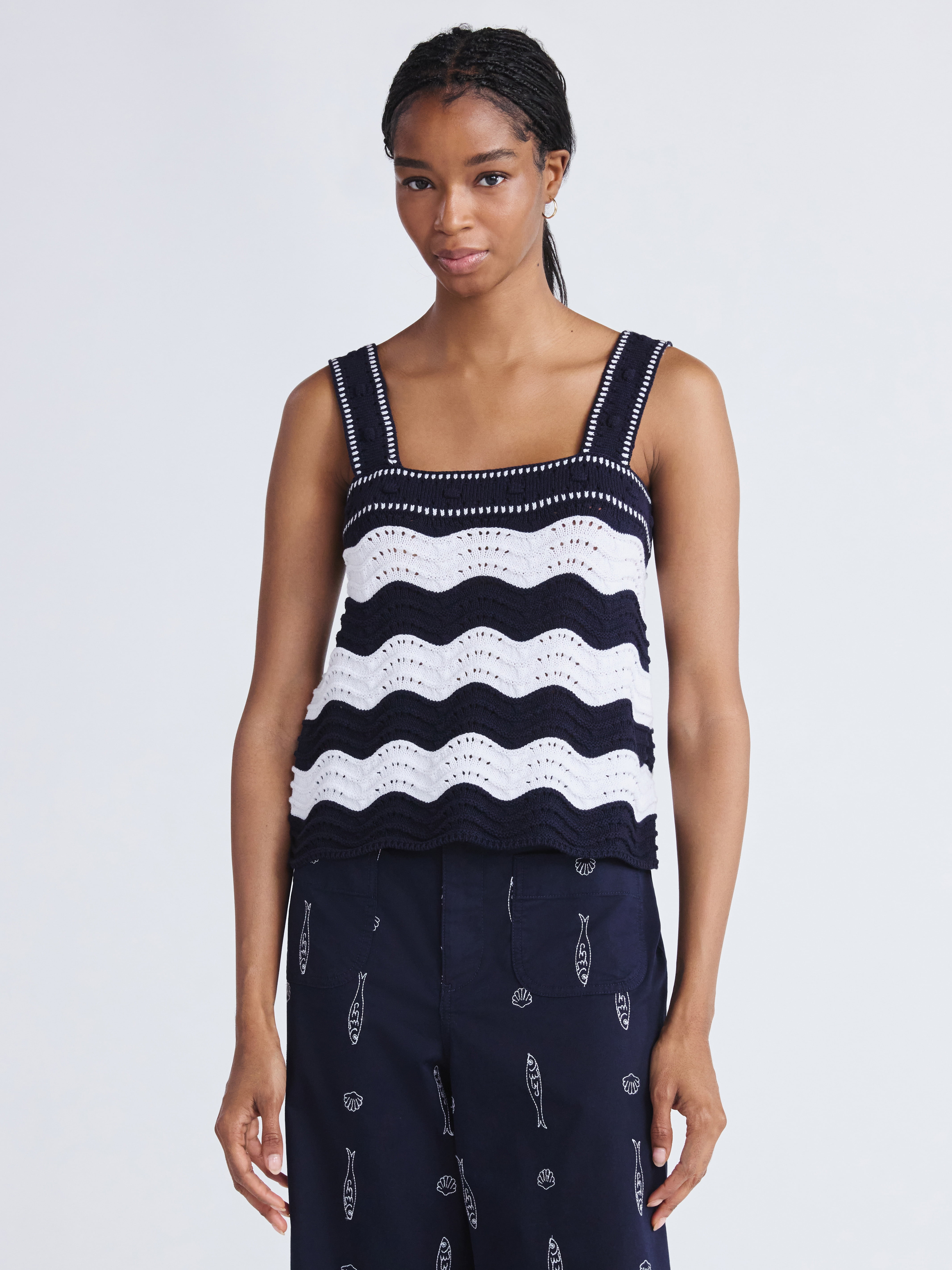 Free Assembly Women's Textured Tank Top Sweater Lightweight