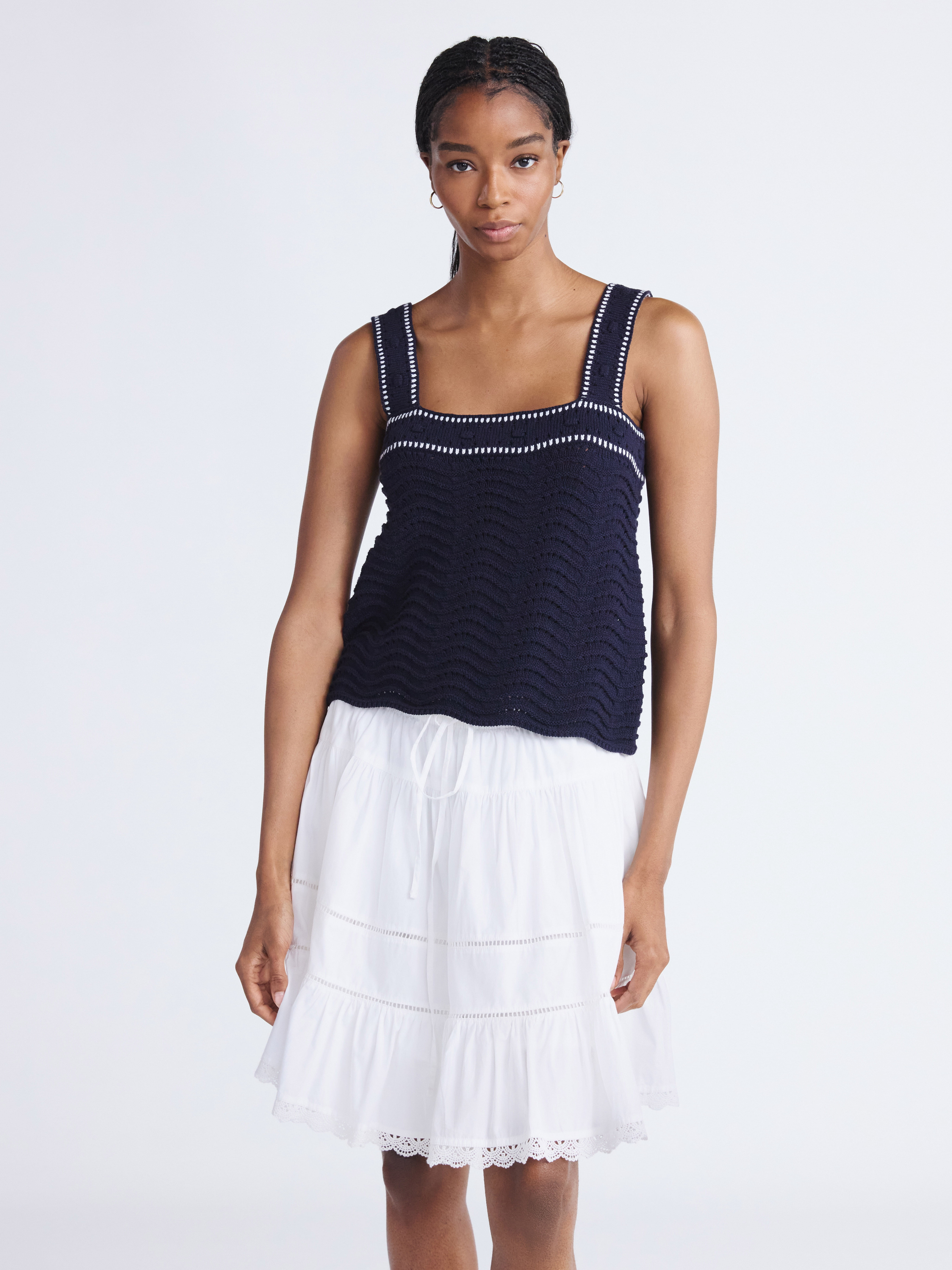 Free Assembly Women’s Textured Tank Top Sweater, Lightweight, Sizes XS-XXL