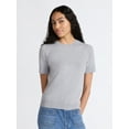 thumbnail image 1 of Free Assembly Women's and Women's Plus Cozy Yarn Shrunken Sweater Tee with Short Sleeves, Solid & Print, Lightweight, Sizes XS-4X, 1 of 5