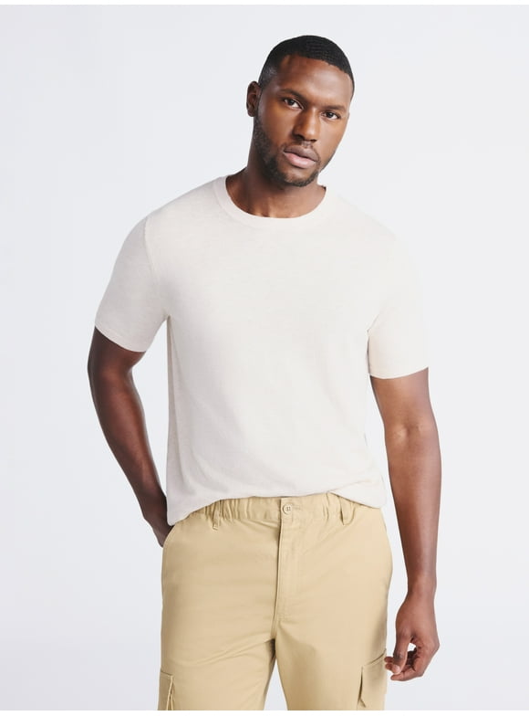 Men's Sweater Tee with Short Sleeves, Sizes S-3XL