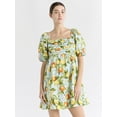 thumbnail image 1 of Free Assembly Women's Shirred Cotton Mini Dress with Puff Sleeves, Sizes XS-XXXL, 1 of 5