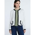 thumbnail image 1 of Free Assembly Women's Tipped Patch Pocket Cardigan Sweater, Lightweight, Sizes XS-XXL, 1 of 7