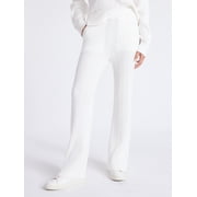Free Assembly Women's Cozy Yarn Wide Leg Cable Knit Sweater Pants, Size XS-XXL