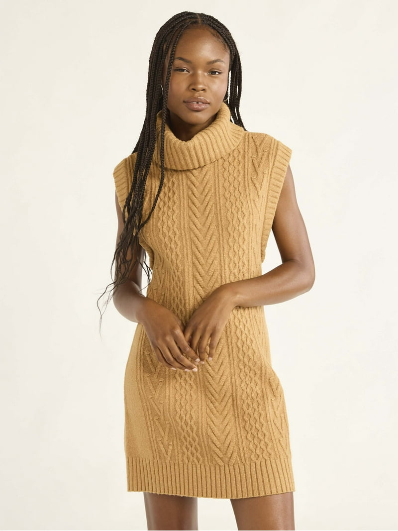Free Assembly Women's Sleeveless Cable Knit Mini Sweater Dress, XS-4X, Textured & Versatile - Walmart.com Free Assembly Women's Sleeveless Cable Knit Mini Sweater Dress, XS-4X, Textured & Versatile - Walmart.com