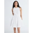 thumbnail image 1 of Free Assembly Women's Sleeveless Smocked Cotton Mini Dress with Back Tie, Sizes XS-XXL, 1 of 4