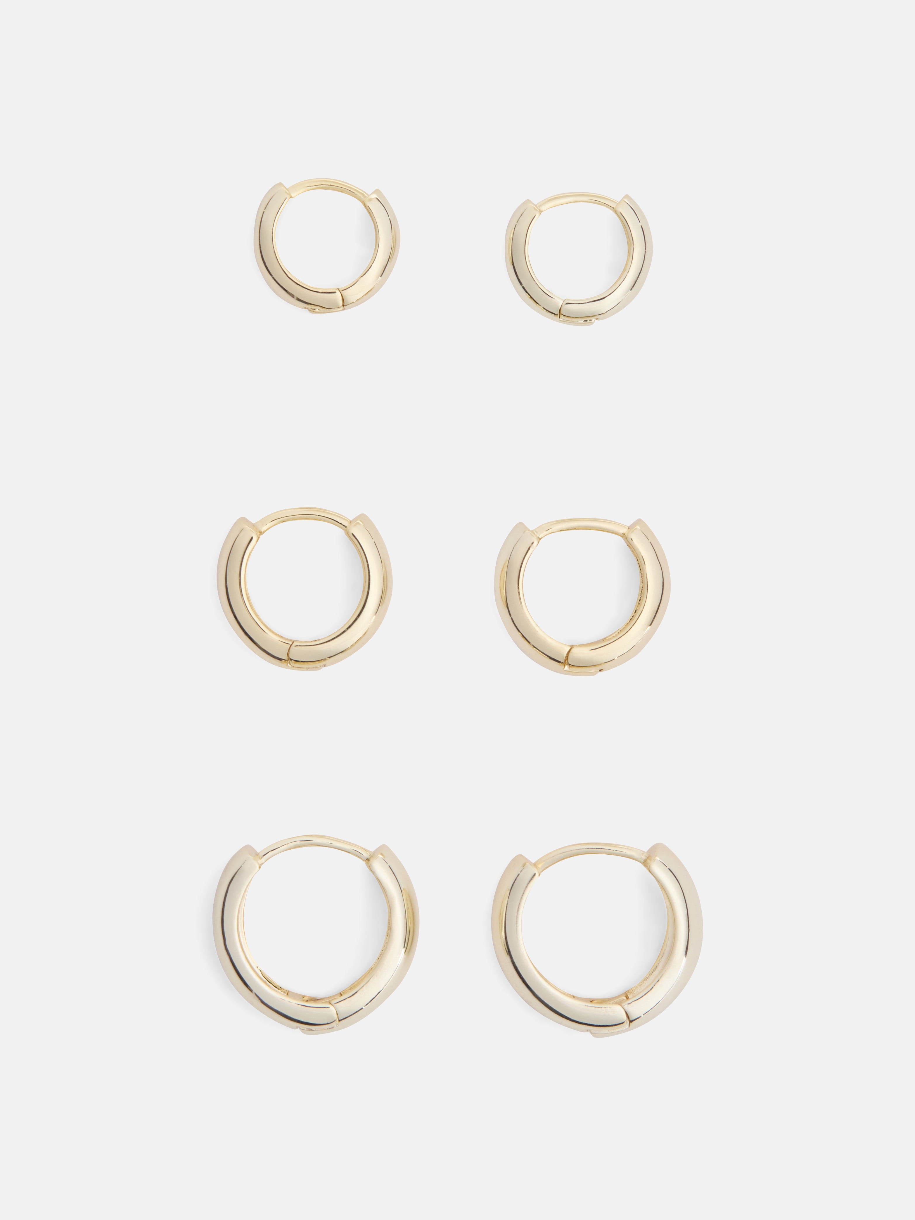 Free Assembly Women's Demi Fine 14K Gold Plated Endless Hoop Earring Set, 3-Pairs