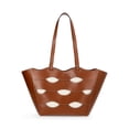 thumbnail image 1 of Free Assembly Women's Allegra Faux Leather Cut Out Tote Handbag, Cognac/Cream, 1 of 7