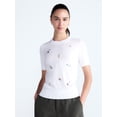 thumbnail image 1 of Free Assembly Women's and Women's Plus Embellished Cozy Yarn Sweater with Short Sleeves, Sizes XS-4X, 1 of 5
