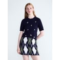 thumbnail image 1 of Free Assembly Women's and Women's Plus Embellished Cozy Yarn Sweater with Short Sleeves, Sizes XS-4X, 1 of 5