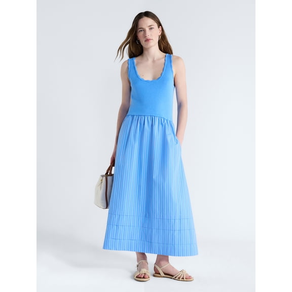 Free Assembly Women's and Women's Plus U-Neck Mixy Dress, Sizes XS-4X