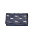 thumbnail image 1 of Free Assembly Women's Avery Cut Out Clutch Wallet, Dark Denim and Cream, 1 of 4