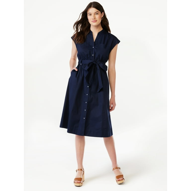 Walmart midi cheap shirt dress