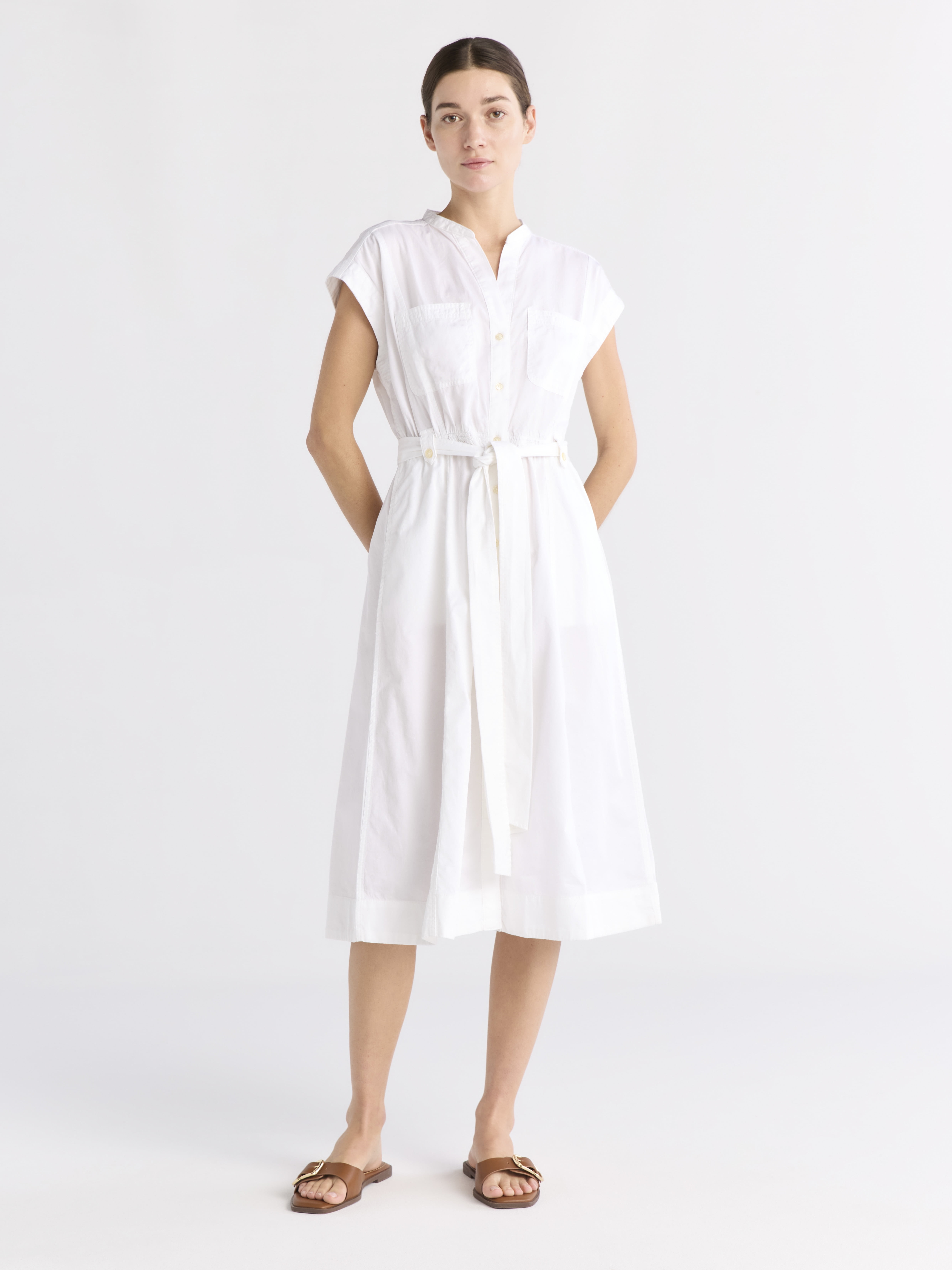 Free Assembly Women's Belted Utility Cotton Midi Shirtdress, Sizes XS-XXL