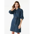 thumbnail image 1 of Free Assembly Women's Belted Utility Mini Dress with Long Sleeves, Sizes XS-XXL, 1 of 7