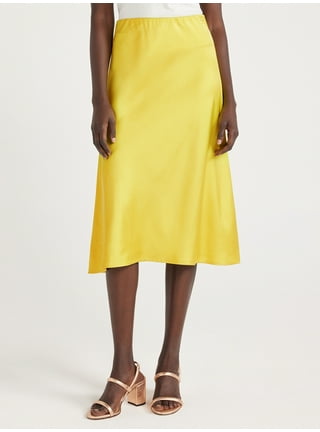 New Design Women's Yellow Skirt High Waist Skirt Decorative Pocket