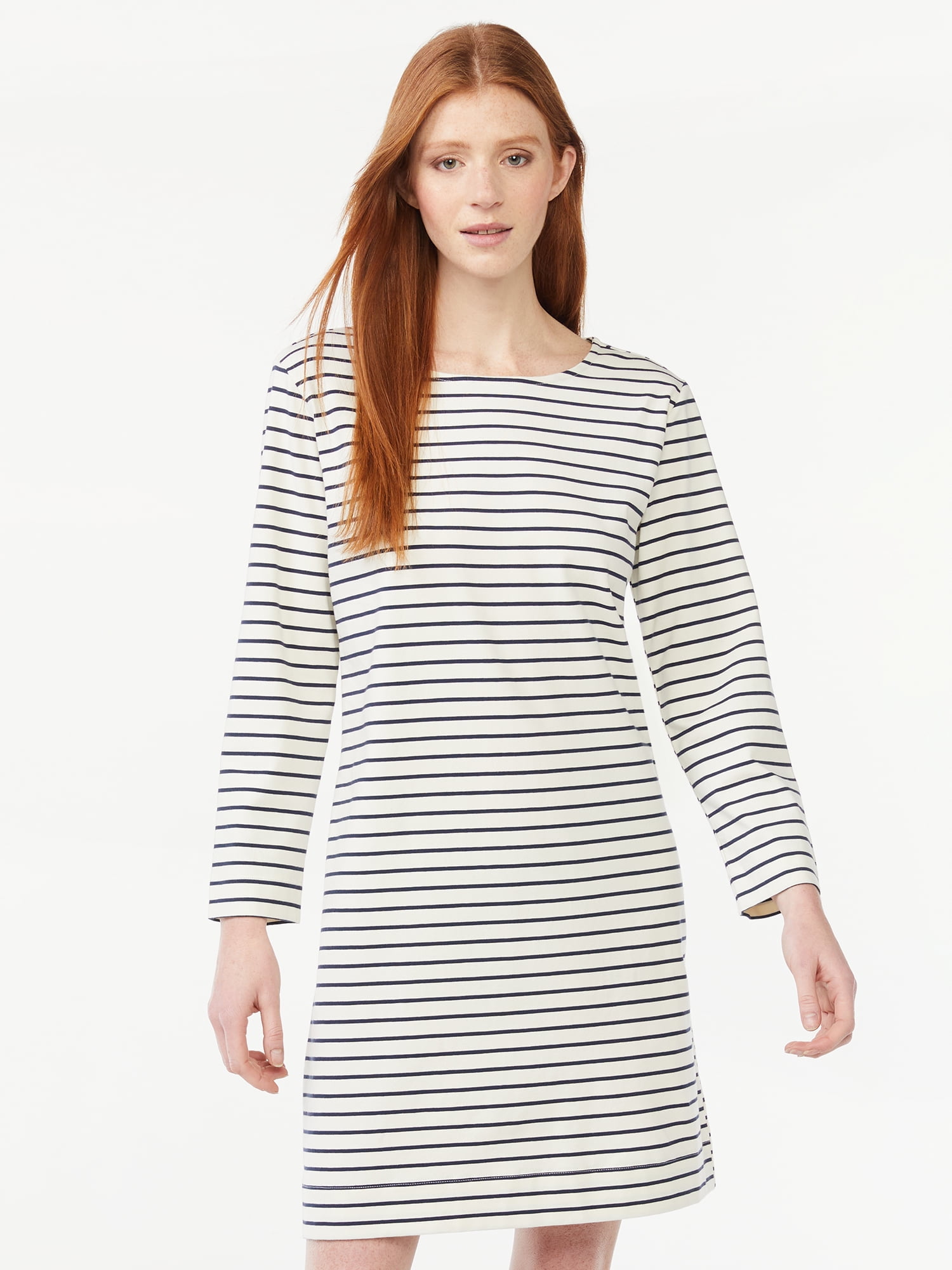 Free Assembly Women's Boatneck Mini Dress - Walmart.com