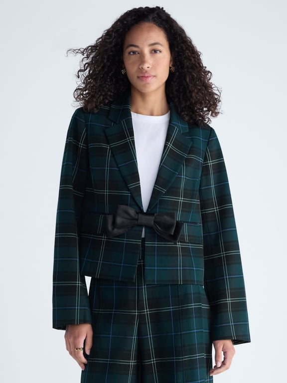 Women's Bow Front Cropped Blazer, Sizes XS-XXL
