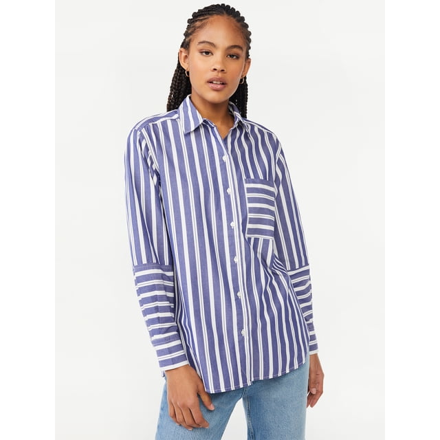 Button Up Collared V-Neck Tunic Boxy Dress