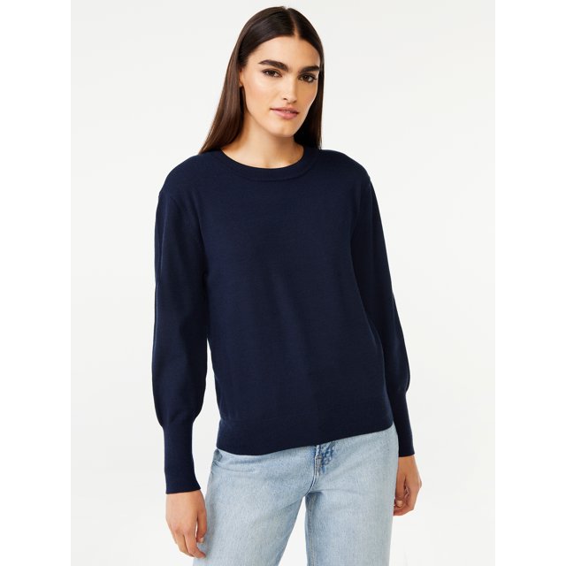 Free Assembly Women’s Boxy Crewneck Sweater - Walmart.com