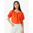 thumbnail image 1 of Free Assembly Women's Bubble Top with Short Sleeves, 1 of 5
