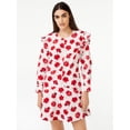 thumbnail image 1 of Free Assembly Women's Button Shoulder Mini Dress with Long Sleeves, 1 of 6