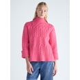 thumbnail image 1 of Free Assembly Women's Cable Knit Mock Neck Sweater, Midweight, Sizes XS-XXL, 1 of 5
