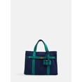 thumbnail image 1 of Free Assembly Women's Canvas Tote Handbag with Tote Charm, Navy with Green, 1 of 5