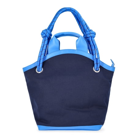 Free Assembly Women's Canvas Tote Bag, Navy/Blue