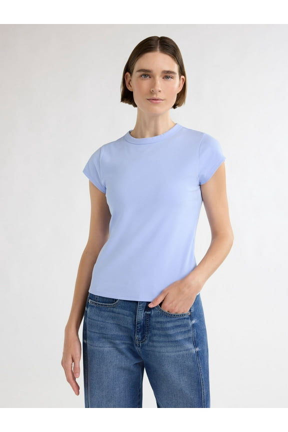 Women's and Women's Plus Cap Sleeve Tee, Sizes XS-4X