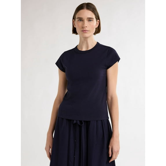 Free Assembly Women's and Women's Plus Cap Sleeve Tee, Sizes XS-4X